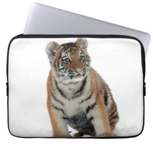Tiger Cub in the Snow Photograph Laptop Sleeve