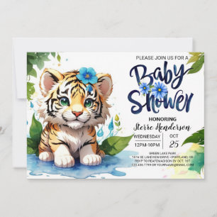 Tiger Cub Jungle Boy Baby Shower Invitation