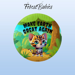Tiger Cub, Make Earth Great Again, Environmental 1 Inch Round Button