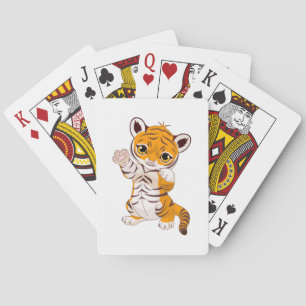 tiger cub playing cards