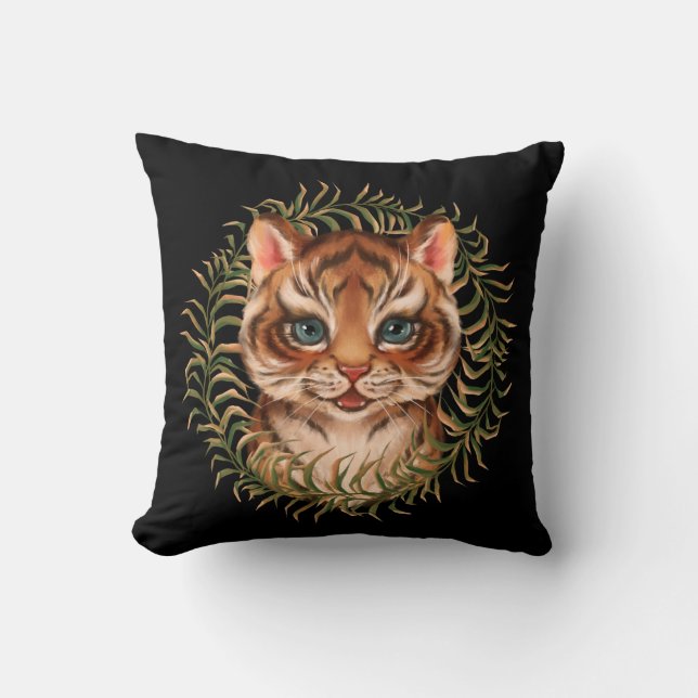 Tiger cub throw pillow (Front)