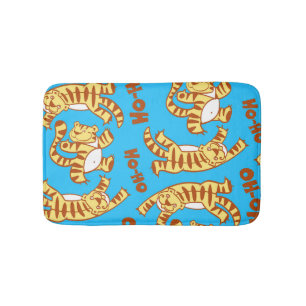 Tiger Cubs Cartoon: Funny Seamless. Bath Mat