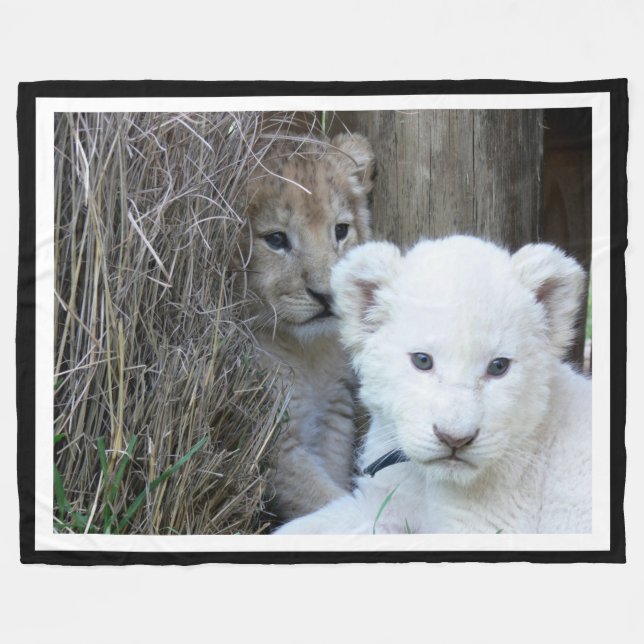 Tiger Cubs Fleece Blanket (Front (Horizontal))