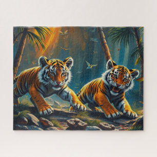 Tiger Cubs in Magical Jungle Jigsaw Puzzle
