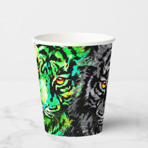 Tiger Cup   Colourful Tiger Heads Paper Cup