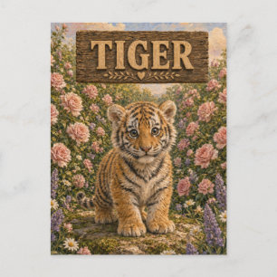 Tiger Cute Baby Storybook Nursery Animal Postcard
