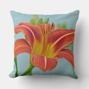 Tiger Daylily Throw Pillow