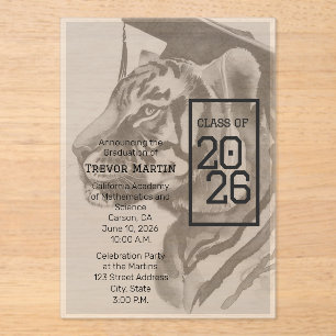 Tiger Design   Custom Graduation Invitation Cards