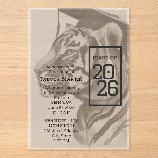 Tiger Design | Custom Graduation Invitation Cards