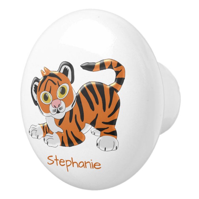 Tiger Design Personalised Ceramic Knob (Right)