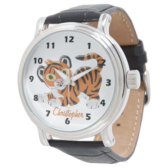 Tiger Design Personalised Watch (Angled)