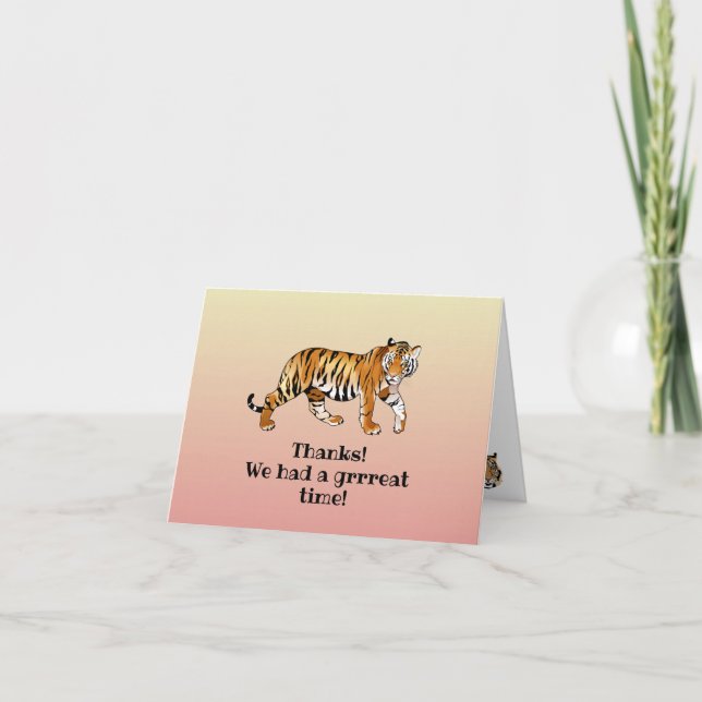 Tiger Design Thank You Card (Front)