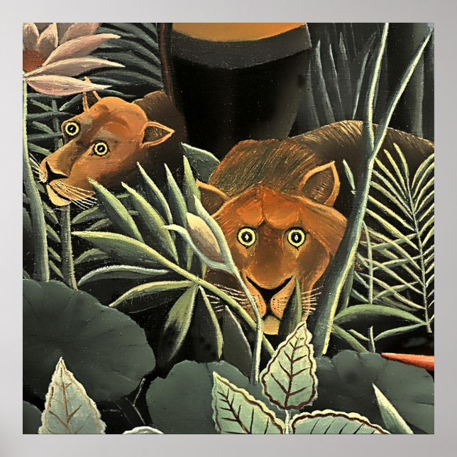 “Tiger - Detail from The Dream” by Henri Rousseau Poster (Front)