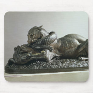 Tiger devouring an alligator, 1832 (bronze) mouse pad