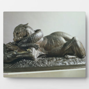 Tiger devouring an alligator, 1832 (bronze) plaque