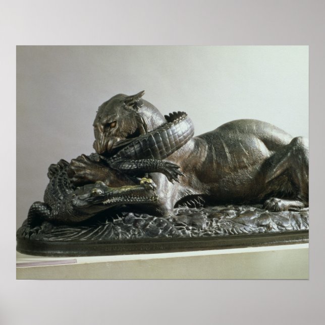 Tiger devouring an alligator, 1832 (bronze) poster (Front)