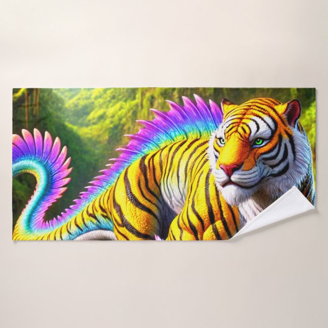 Tiger Dinosaur (Serviette de bain)
