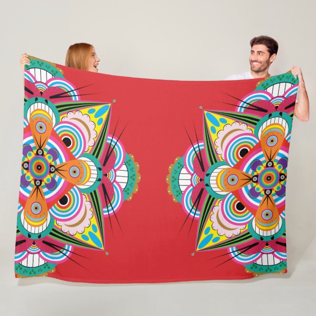 Tiger Dragon Mandala Fleece Blanket (3 Sizes) (In Situ)