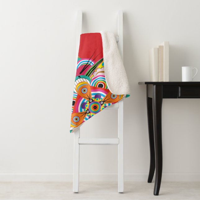 Tiger Dragon Mandala Small Sherpa Blanket (In Situ)