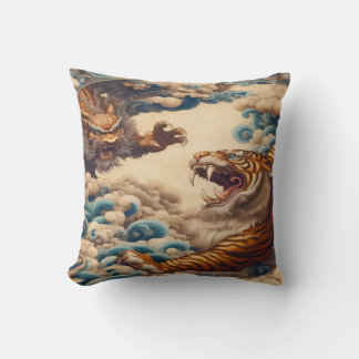 Tiger Dragon  Throw Pillow