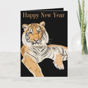 Tiger editable New Year Card