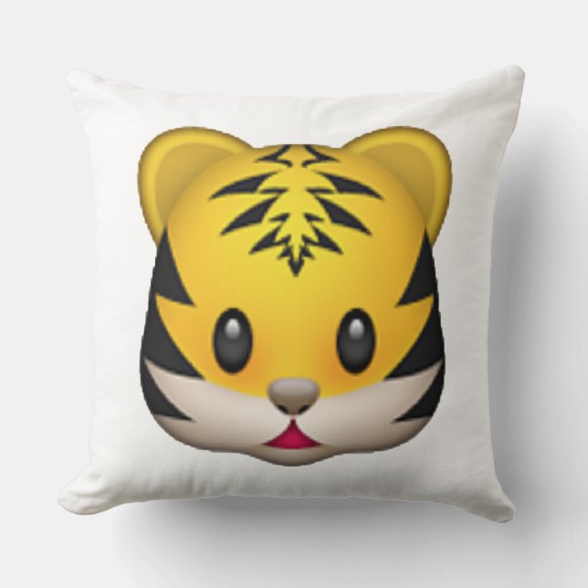 Tiger - Emoji Throw Pillow (Front)