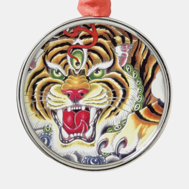 Tiger Eye Metal Ornament (Front)