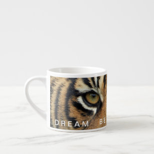 Tiger Eye Motivational Quote Dream Believe Achieve Espresso Cup
