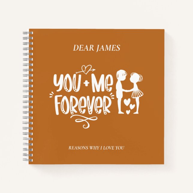 Tiger Eye Orange Reasons Why I Love You Notebook (Front)