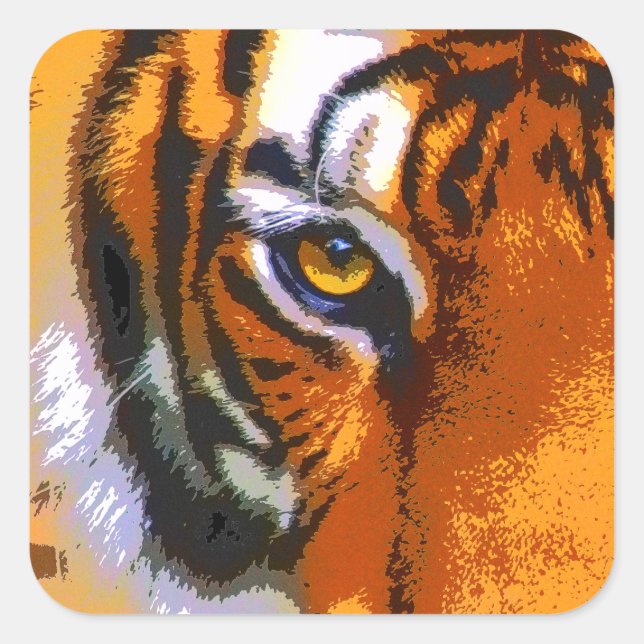TIGER EYE SQUARE STICKER (Front)
