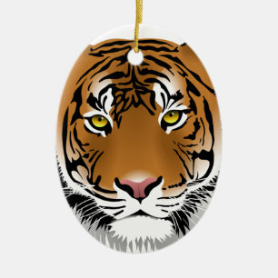 Tiger Eyes Ceramic Ornament