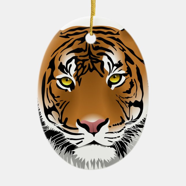 Tiger Eyes Ceramic Ornament (Front)