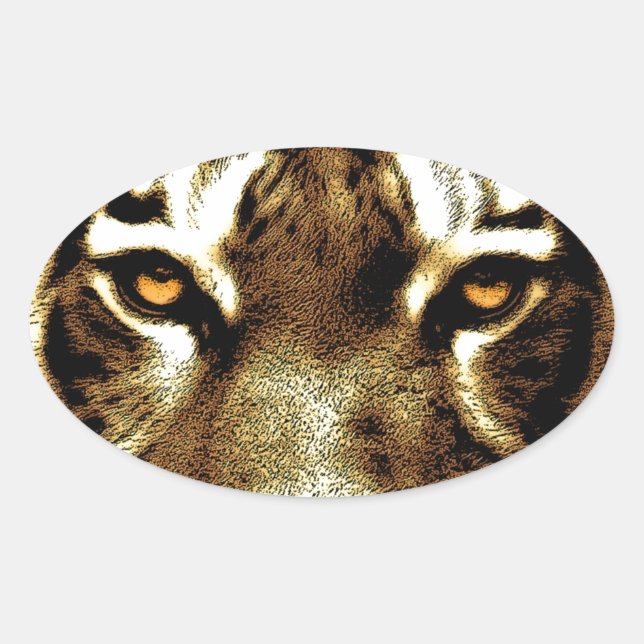 Tiger Eyes Custom Oval Stickers (Front)