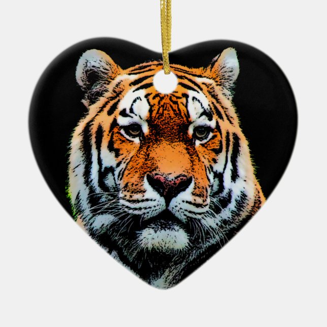 Tiger Eyes Inspirational Ceramic Ornament (Front)