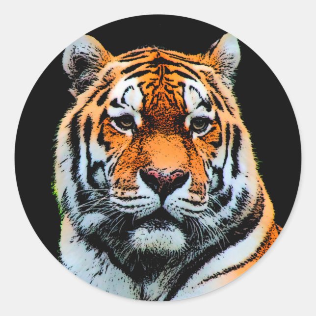 Tiger Eyes Inspirational Classic Round Sticker (Front)