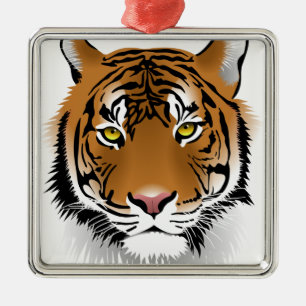 Tiger Eyes Metal Ornament