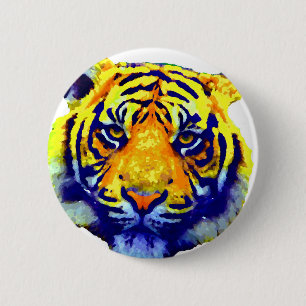Tiger Eyes Pop Art 2 Inch Round Button