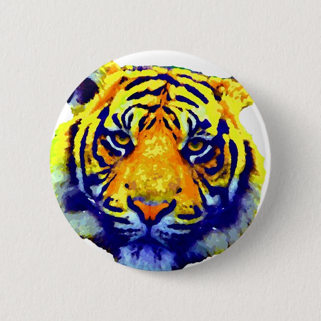 Tiger Eyes Pop Art 2 Inch Round Button (Front)