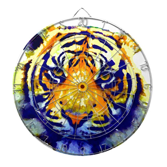 Tiger Eyes Pop Art Dartboard (Front)