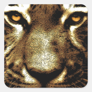 Tiger Eyes Square Stickers
