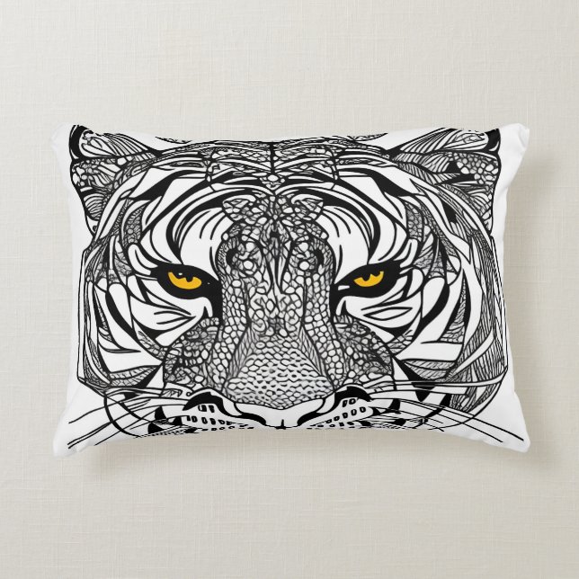 Tiger Face Accent Pillow (Front)