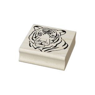 tiger face art stamp