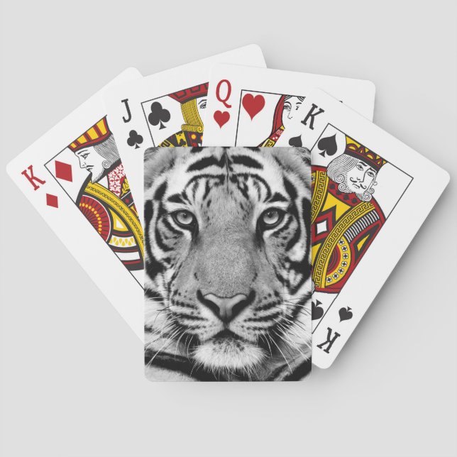 Tiger Face Background Playing Cards (Back)