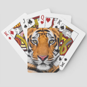 Tiger Face Background Playing Cards