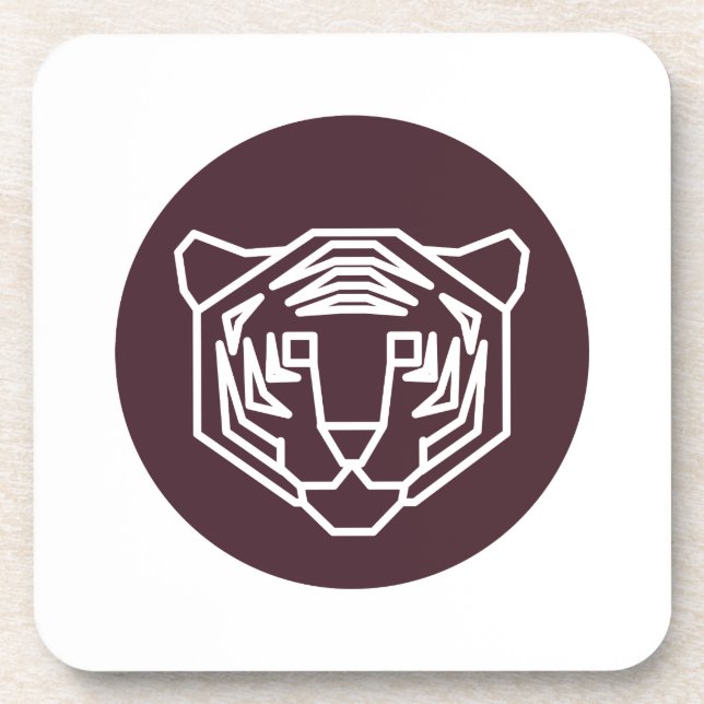 Tiger Face Badge Coaster (Front)