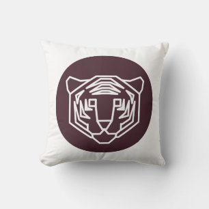 Tiger Face Badge Throw Pillow
