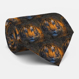 Tiger Face Black Tie