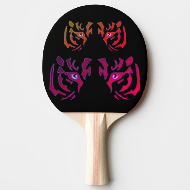 Tiger Face Black & White Dual-Sided Ping Pong Padd Paddle (Front)