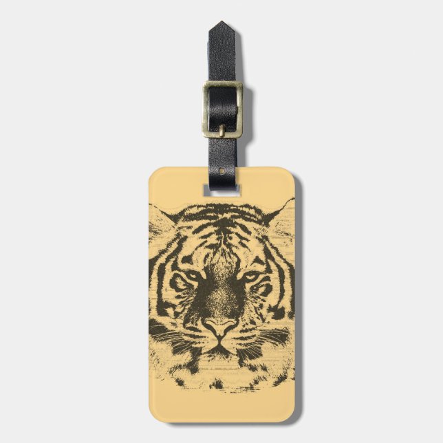 Tiger Face Close-Up 2 Luggage Tag (Front Vertical)