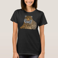 Tiger face head big cats predator imprint with wil